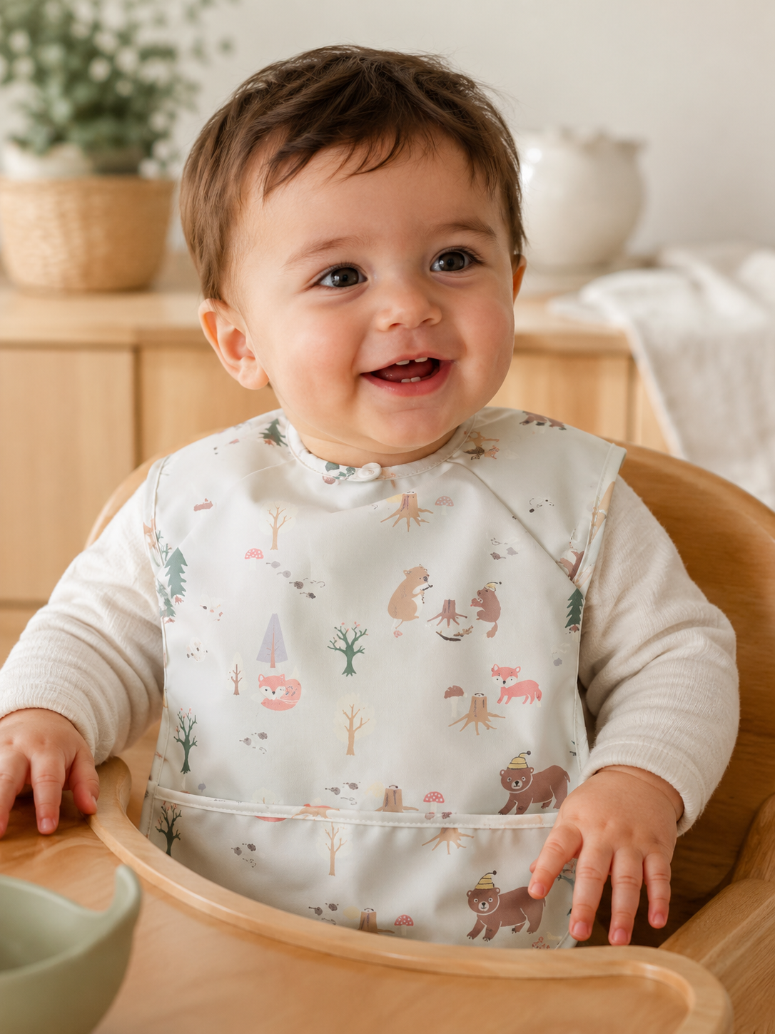 Bavoir tablier imperméable animaux pastel