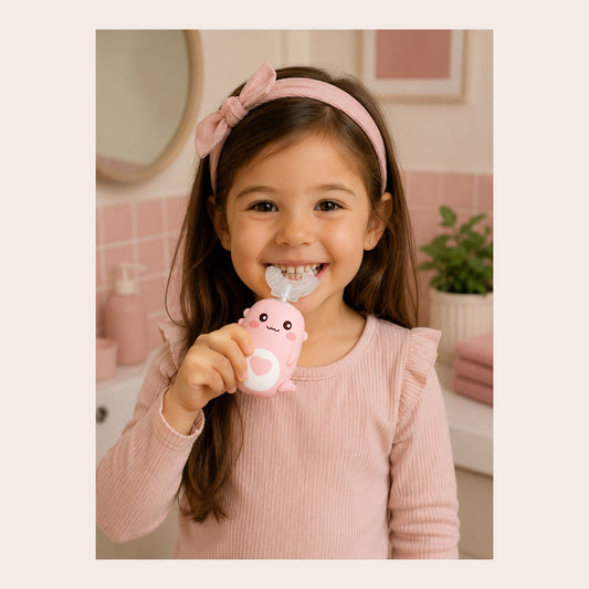Brosse à dents 360° enfant en U – rose