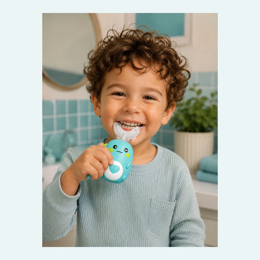 Brosse à dents électrique 360° enfant – dinosaure bleu