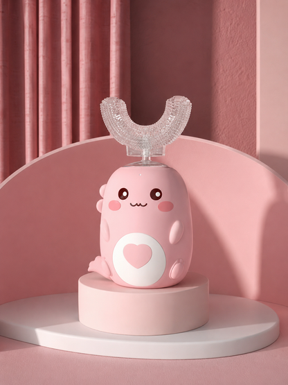 Brosse à dents en forme de U Lovinest - nettoyage à 360 pour enfants couleur rose