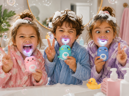 Brosse à dents en forme de U Lovinest - nettoyage à 360 pour enfants couleur rose