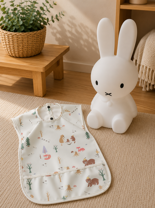Bavoir tablier imperméable animaux pastel