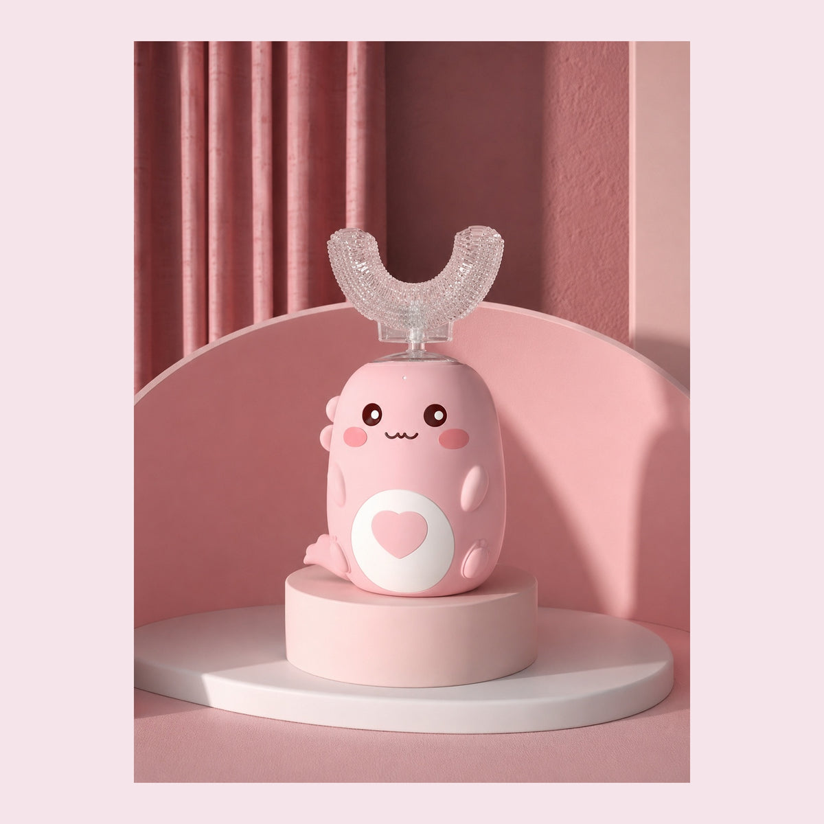 Brosse à dents 360° enfant en U – rose
