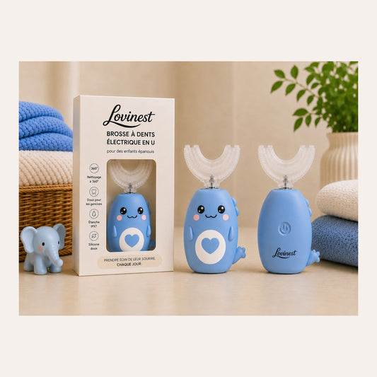 Brosse à dents électrique 360° enfant – bleu foncé
