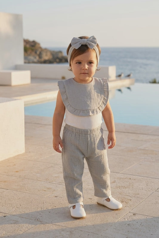 Bavoir avec bandeau Lovinest – Gris